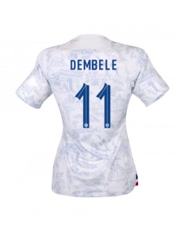 Ženski Nogometna dresi replika Francija Ousmane Dembele #11 Gostujoči SP 2022 Kratek rokav